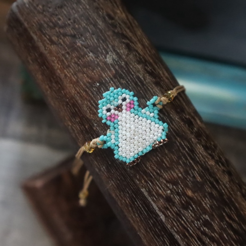 Miyuki Seed Beaded Penguin Bracelet